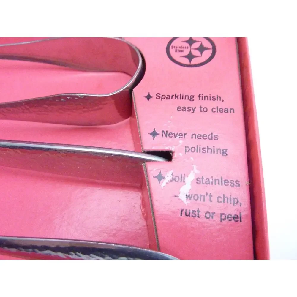 Vintage Stainless Steel Party Trio Tongs Spoon Set Housewarming Gift Spring